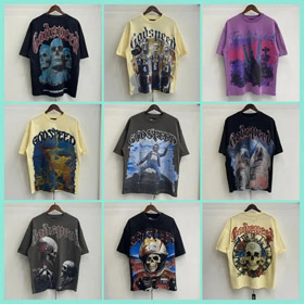 Godspeed Skull Rock Band Washed Casual Loose Short Sleeve T-shirt-2758  